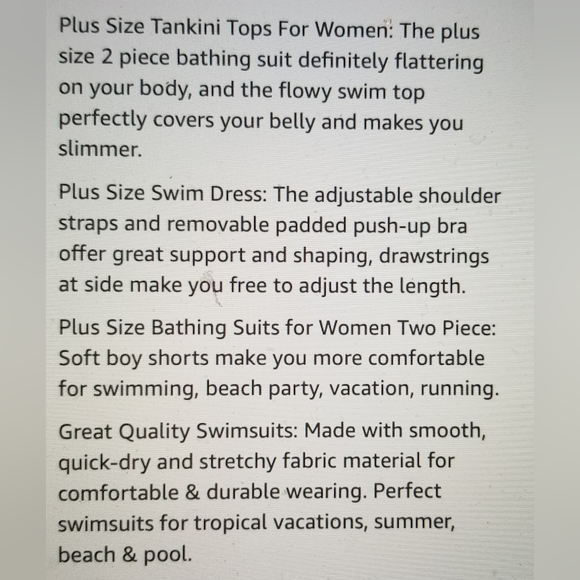 NWT TANKINI SWIM DRESS FLOWY WITH BOY SHORTS SWIM BATHING SUIT MODEST 1… cute - Picture 6 of 9
